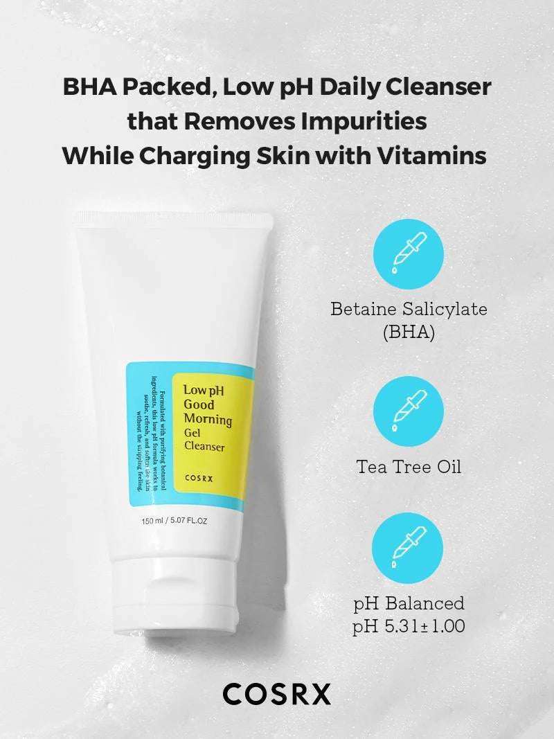 COSRX -matin doux gel nettoyant faible ph